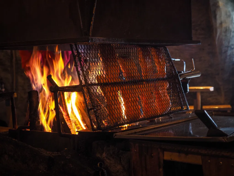 Enjoy Open-fire Salmon in Kota under the Aurora